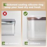 LivLab Mker Cereal Storage Container 1.4 Qt POP Container BPA-Free Airtight Rice & Flour Dispenser, Dry Food Storage, Kitchen Pantry Organization，White