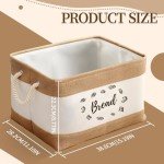 soleim Bread Storage Bin, Bread Storage for Countertop Burlap Bread Basket Organizer Bread, Rolls and Snack Bin for Kitchen Organization