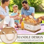 soleim Bread Storage Bin, Bread Storage for Countertop Burlap Bread Basket Organizer Bread, Rolls and Snack Bin for Kitchen Organization