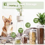 LivLab Mker Cereal Storage Container 1.4 Qt POP Container BPA-Free Airtight Rice & Flour Dispenser, Dry Food Storage, Kitchen Pantry Organization，White