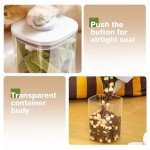 LivLab Mker Cereal Storage Container 1.4 Qt POP Container BPA-Free Airtight Rice & Flour Dispenser, Dry Food Storage, Kitchen Pantry Organization，White