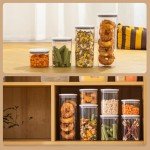 LivLab Mker Cereal Storage Container 1.4 Qt POP Container BPA-Free Airtight Rice & Flour Dispenser, Dry Food Storage, Kitchen Pantry Organization，White