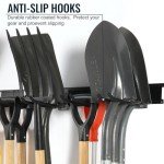 Aking Ace Garage Clamping Garden Tool organizer, Wall Mount Tool Holder Heavy Duty Garage Storage Tool Rack, Garage Organization Shovel Hangers Yard Tool Hook, Hold Up to 300lbs (32Inch Black)