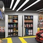 Greenvelly Metal Storage Cabinet with Doors and Adjustable Shelves,72" Locking Metal Garage Storage Cabinets,Lockable Metal File Cabinet,Metal Tool Cabinet for Garage,Home Office,School (Black Grey)