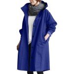 Prime Deals October 8-9 Womens Fall Jackets Raincoat Women Waterproof Long Hooded Trench Coats Lined Windbreaker Travel Jackets Winter Outfits Fashion 2024 Blue Medium My Orders