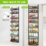 RUILALIFE 8-Tier-Over-The-Door-Pantry-Organizer Storage, Adjustable Hanging Behind Door Rack for Bathroom Bedroom Closet, Wall Mount Spice Rack Back Of Door, Seasoning Rack Shelf Organization