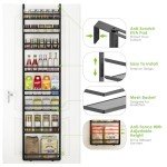 RUILALIFE 8-Tier-Over-The-Door-Pantry-Organizer Storage, Adjustable Hanging Behind Door Rack for Bathroom Bedroom Closet, Wall Mount Spice Rack Back Of Door, Seasoning Rack Shelf Organization