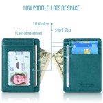 Travelambo Slim Wallet Front Pocket Minimalist Leather RFID Blocking Medium Size