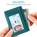 Travelambo Slim Wallet Front Pocket Minimalist Leather RFID Blocking Medium Size