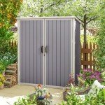 Jolydale 5.0’ x 3.1’ Outdoor Storage Shed, Resin Utility Tool Shed with Large Storage Room Storage House with Lockable Door, for Backyard, Patio and Lawn Furniture, Gray