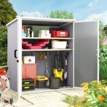 Jolydale 5.0’ x 3.1’ Outdoor Storage Shed, Resin Utility Tool Shed with Large Storage Room Storage House with Lockable Door, for Backyard, Patio and Lawn Furniture, Gray