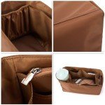 Volcuna Purse Organizer Nylon Water-Repellent Insert With Zipper Bag and Base Shaper for Neverfull Speedy Tote (Brown, X-Large)