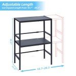 2-Tier Expandable Metal Storage Shelves, 150LBS Heavy Duty Shelving Units and Storage,Adjustable Utility Organization and Storage Shelf Rack For Kitchen Garage Laundry Bathroom Pantry Warehouse