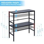 2-Tier Expandable Metal Storage Shelves, 150LBS Heavy Duty Shelving Units and Storage,Adjustable Utility Organization and Storage Shelf Rack For Kitchen Garage Laundry Bathroom Pantry Warehouse