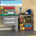 2-Tier Expandable Metal Storage Shelves, 150LBS Heavy Duty Shelving Units and Storage,Adjustable Utility Organization and Storage Shelf Rack For Kitchen Garage Laundry Bathroom Pantry Warehouse