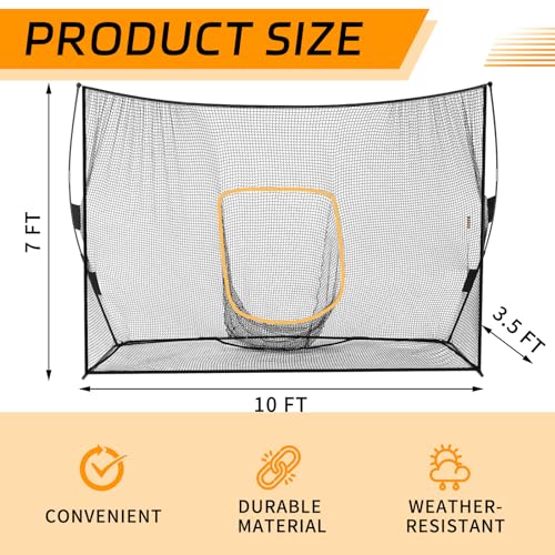 Portable Meooeck Golf Net: Huge 10 x 7ft