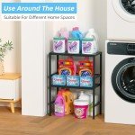 2-Tier Expandable Metal Storage Shelves, 150LBS Heavy Duty Shelving Units and Storage,Adjustable Utility Organization and Storage Shelf Rack For Kitchen Garage Laundry Bathroom Pantry Warehouse