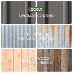 Aoxun 9.5 x 9.5 FT Outdoor Storage Shed with Lockable Door Outdoor Large Metal Shed Waterproof Tool Shed Storaging Tool, Bike for Paio, Lawn, Gray