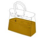 DGAZ Purse Organizer Silky Smooth Fits Birkin 20/25/30/35/40/45/50 Bags,Silk,Luxury Handbag Tote in Bag Shapers, Women(Jaune amber,BK20)