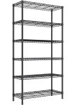 Golpart 6 Tier Adjustable Storage Shelves,Heavy Duty Metal Utility Shelf 1500LBS Capacity,Wire Shelving Unit Organizer Rack for Home,Kitchen,Pantry Room,14" D x 36" W x 72" H,Black