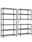 Golpart 6 Tier Adjustable Storage Shelves,Heavy Duty Metal Utility Shelf 1500LBS Capacity,Wire Shelving Unit Organizer Rack for Home,Kitchen,Pantry Room,14" D x 36" W x 72" H,Black