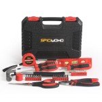 SPICIMOMO 38 Pieces Tool Set with Portable Storage Boxes, Basic Home Red Tool Kit for Daily Repairing and Maintenance, Home DIY Tool Kit Set for Office & Garage