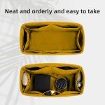 DGAZ Purse Organizer Silky Smooth Fits Birkin 20/25/30/35/40/45/50 Bags,Silk,Luxury Handbag Tote in Bag Shapers, Women(Jaune amber,BK20)