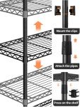Golpart 6 Tier Adjustable Storage Shelves,Heavy Duty Metal Utility Shelf 1500LBS Capacity,Wire Shelving Unit Organizer Rack for Home,Kitchen,Pantry Room,14" D x 36" W x 72" H,Black