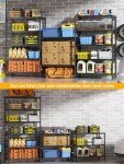 Golpart 6 Tier Adjustable Storage Shelves,Heavy Duty Metal Utility Shelf 1500LBS Capacity,Wire Shelving Unit Organizer Rack for Home,Kitchen,Pantry Room,14" D x 36" W x 72" H,Black