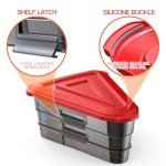Pizza Storage Container, Expandable Pizza Slice Container, Reusable Pizza Pan Pizza Box Set with Lids to Leftover Organization and Space Saver