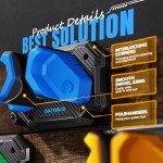 Ski & Snowboard Wall Rack for Garage Wall Fits Any Ski/board, Ski Wall Mount Holders Damage-Free Storage Rack, Garage Organization Space-Saving Winter Gear Organizer, Blue, 4 Pack