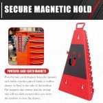 C&T 2 Pack Magnetic Wrench Organizer,Magnetic Wrench Holder, SAE and Metric,Premium Quality Wrench rack,1/4" - 1/16", 6mm-24mm, 15+12pack