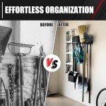 48In Garage Storage, Garage Tool Organization Wall Mount, Tool Organizer, Wall Mount Tool Storage Rack, Garage Garden Tool Organizer with 3 Rails and 7 Hooks, Hold Up to 440lbs, Include Torpedo level