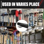 48In Garage Storage, Garage Tool Organization Wall Mount, Tool Organizer, Wall Mount Tool Storage Rack, Garage Garden Tool Organizer with 3 Rails and 7 Hooks, Hold Up to 440lbs, Include Torpedo level