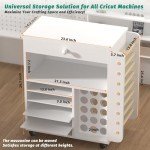 Craft Organization and Storage Cart Compatible with Cricut Machines, Featuring Vinyl Roll Holder and Drawers, Rolling Craft Storage Cabinet and Workstation for Craft Room and Home