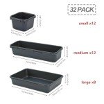 QYQRQF Tool Box Organizer, Tool Drawer Organizer Tray Divider Toolbox Organization Garage Tool Organizers and Storage for Rolling Tool Chest Cabinet Workbench Desk Drawer Organization, Black (32PCS)
