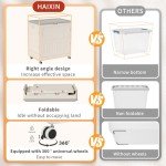 HAIXIN Large Plastic Storage Bins, Folding Storage Containers with Wheels, Sports Equipment Organizer, Basketball, Golf Balls, Home Garage Storage Box (Milk White, 32.4Gal)