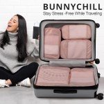 Expandable Compression Packing Cubes for Suitcases,8 Set Lightweight Compressible Travel Packing Organizer for Carry on Suitcase,Organizer Bags Set as Travel Essentials for Women(Pink)