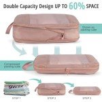 Expandable Compression Packing Cubes for Suitcases,8 Set Lightweight Compressible Travel Packing Organizer for Carry on Suitcase,Organizer Bags Set as Travel Essentials for Women(Pink)