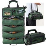 Tool Bag，Roll Up Tool Bag, Heavy Duty Portable Tool Organizer with and 4 detachable and secure zipper pockets,2 detachable transparent pockets,Gift for Dads, Mechanics