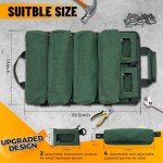 Tool Bag，Roll Up Tool Bag, Heavy Duty Portable Tool Organizer with and 4 detachable and secure zipper pockets,2 detachable transparent pockets,Gift for Dads, Mechanics