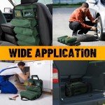 Tool Bag，Roll Up Tool Bag, Heavy Duty Portable Tool Organizer with and 4 detachable and secure zipper pockets,2 detachable transparent pockets,Gift for Dads, Mechanics