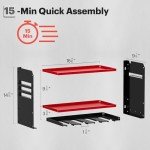 Spampur Power Tool Organizer Wall Mount, 15 Min Fast Assembly & Maximum 100lb load by Heavy Duty Metal,4/6/8 Slots for Cordless Drill, Garage Storage Shelf with Hooks, Suitable for Pegboard/Shed