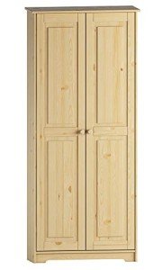 From the Tree Furniture Storage Cabinet 2 Doors Solid Wood - Adjustable Shelves, Pantry, Linen Closet & Laundry Offers Ample Organization (Unfinished)