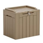 Greesum 31 Gal Resin Deck Box,Outdoor Storage for Patio,Garden Tools,Pool Supplies, Weatherproof and UV Resistant, Lockable, Light Coffee