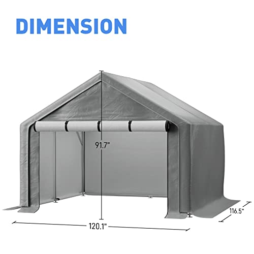 10x10 ft Portable Shed for Outdoor Tool Storage