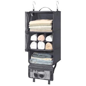 GRANNY SAYS Compression Packing Cubes for Travel, Foldable Hanging Travel Shelves with Mesh Window, Packing Cubes for Carry on Suitcase Organizer, Large Travel Organizer Bags for Luggage, Grey