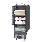 GRANNY SAYS Compression Packing Cubes for Travel, Foldable Hanging Travel Shelves with Mesh Window, Packing Cubes for Carry on Suitcase Organizer, Large Travel Organizer Bags for Luggage, Grey