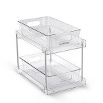 SureHelp™ 2 Tier Bathroom Storage Organizer | Multi- Purpose Pull-Out Organization with Track for Pantry, Kitchen | Clear Under Sink Organizers and Storage for Medicine Cabinet Drawers Bins and Vanity