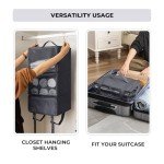 GRANNY SAYS Compression Packing Cubes for Travel, Foldable Hanging Travel Shelves with Mesh Window, Packing Cubes for Carry on Suitcase Organizer, Large Travel Organizer Bags for Luggage, Grey